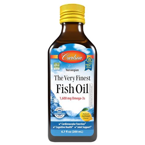Carlson The Very Finest Fish Oil Liquid Omega-3 Lemon, 200ml : Amazon ...