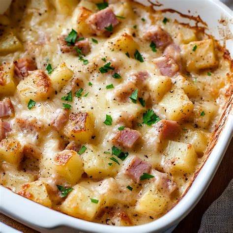 Easy Cheesy Ham and Potato Casserole Recipe - Quickie Recipe