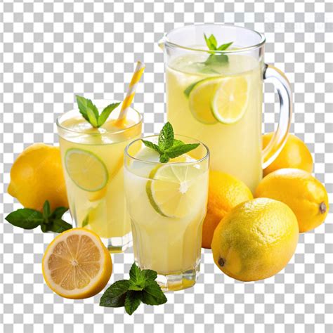 Premium PSD | Freshly squeezed lemonade on transparent background