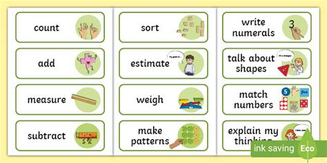 Maths Area Skills Word Cards (teacher made)