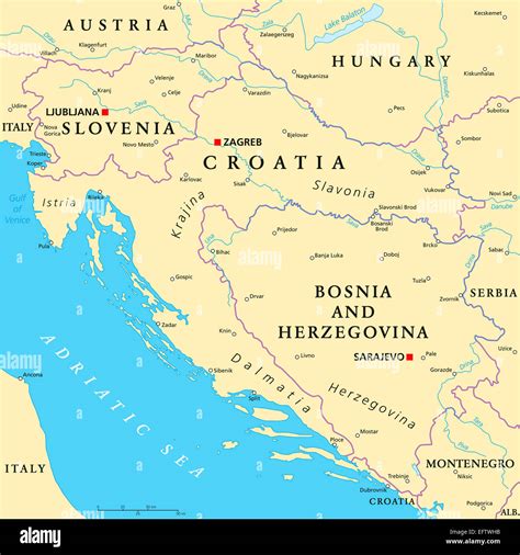 West Balkan Political Map Stock Photo - Alamy