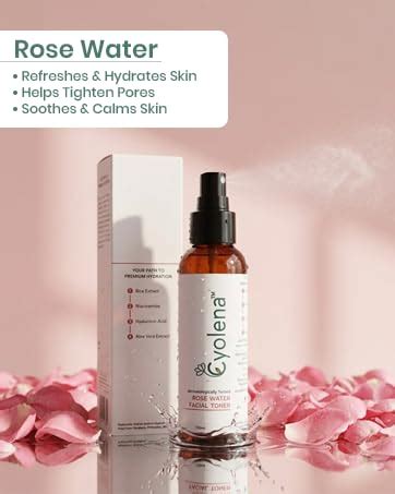 Cyolena Rose Water Face Toner with Niacinamide, Hyaluronic Acid & Aloe ...