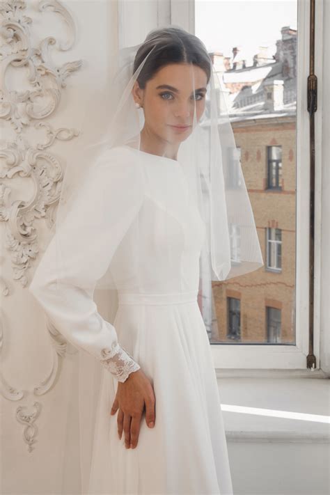 Modest long sleeve wedding dress