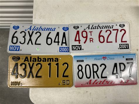 Lot Of 4 Alabama License Plates Auction