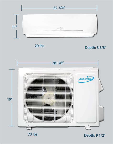 Air-Con Blue Series 3 Mini Split Air Conditioner 12000 BTU 20 SEER ...