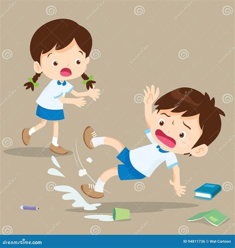 Cartoon Boy Fall Down Vector Illustration | CartoonDealer.com #45747166