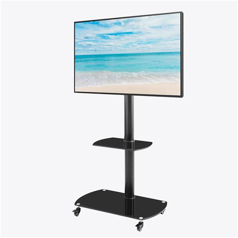 Ebern Designs Aidelyn 27.5'' W Metal Frame TV Stand, Mobile TV Stand With Lockable Wheels ...