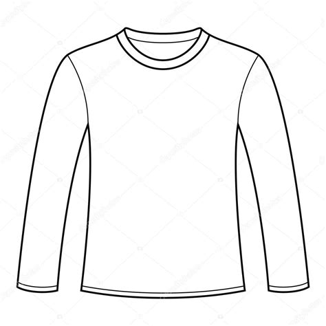 Long-sleeved T-shirt template Stock Vector Image by ©nikolae #12880021