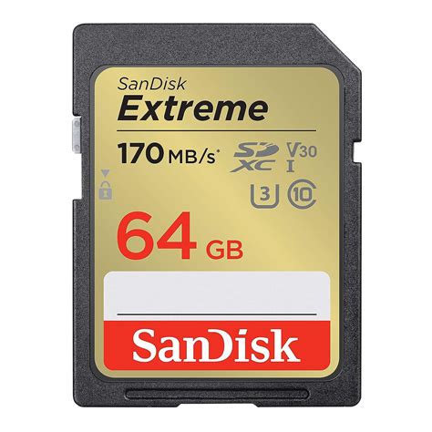 SanDisk Extreme SD UHS I 64GB Card for 4K Video for DSLR and Mirrorless ...