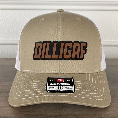 DILLIGAF Do I Look Like I Give A F Leather Patch Hat Khaki – Hollow ...