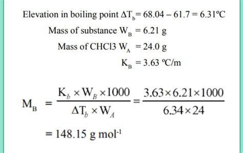 what would be molal mass of components if 6.21gm desolved in 24gm of ...