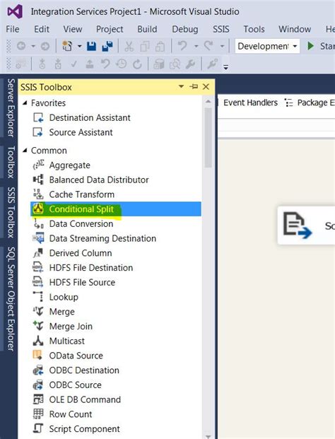 Using Conditional Split for Validation SSIS 的图像结果