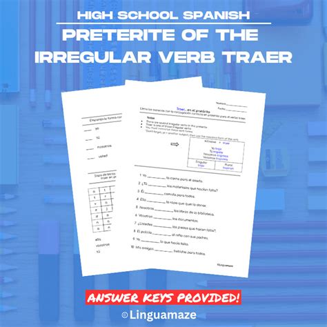 Traer Irregular Spanish Preterite Tense Verb - LinguaMaze