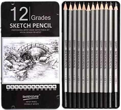 HOUSE HATCH Professional Drawing Sketching Pencil Set - 12 Pieces ...