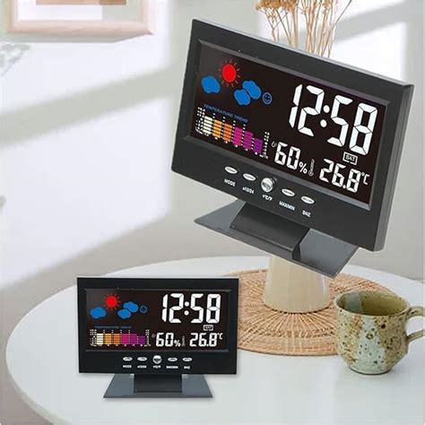Buy K.B.SALES Temperature Digital LED Clock Home Gauge Calendar Weather ...