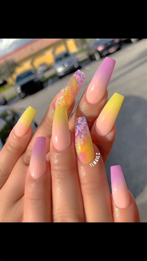 purple and yellow nails