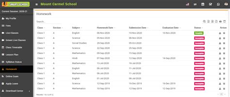 How student can view homework list? - Smart School : School Management ...