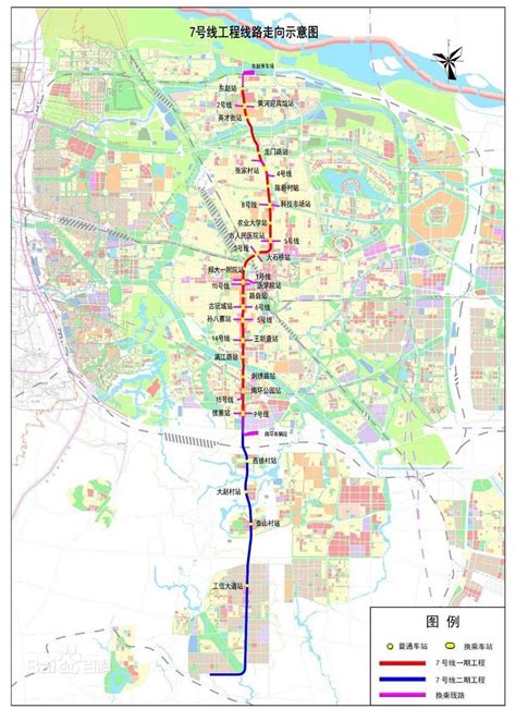 郑州地铁7号线最新线路图- 郑州本地宝