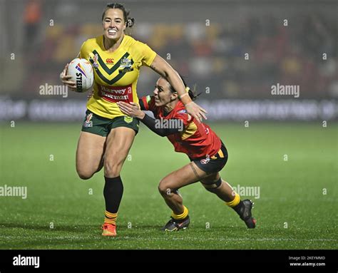 York, United Kingdom. 14th Nov, 2022. Womens rugby league world cup. Australia V Papua New ...
