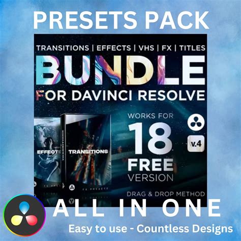 Montage Presets Pack for Davinci Resolve | Video Transitions, Titles ...