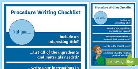Image result for Procedure Writing Checklist