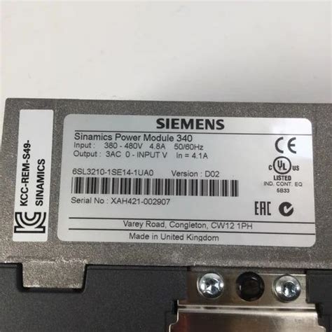 Frequency Converter - SIEMENS SINAMICS G120 6SL3244-0BB12-1BA1 POWER ...