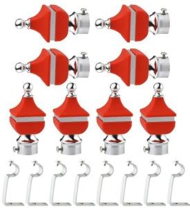 CELLRICH Red Rod Rail Bracket, Curtain Knobs Metal Price in India - Buy ...
