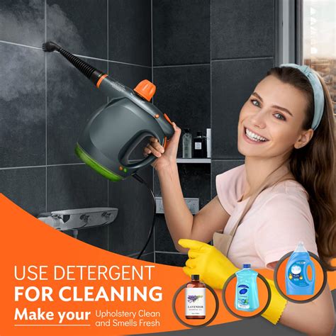 1250W Powerful Handheld Steam Cleaner with Detergent Container and ...