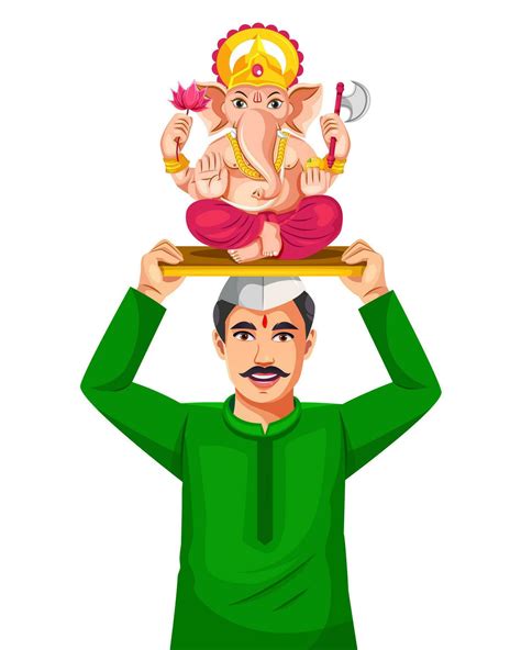 Anant Chaturdashi concept with eco-friendly Ganesh Visarjan template ...