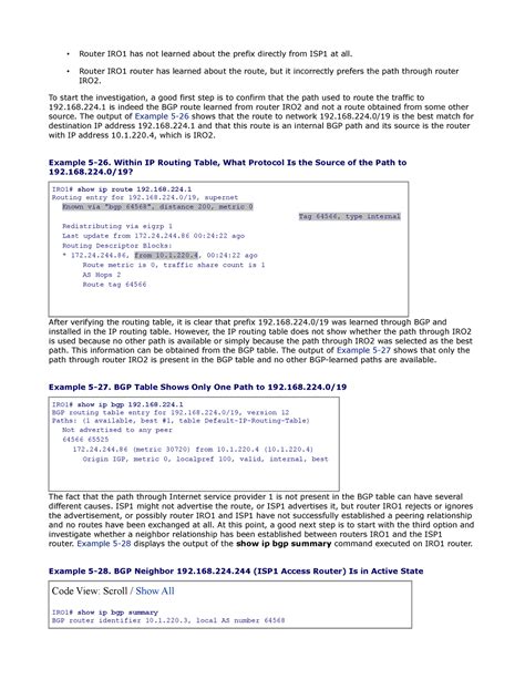 Troubleshooting and Maintaining Cisco IP Networks - Router IRO1 has not ...