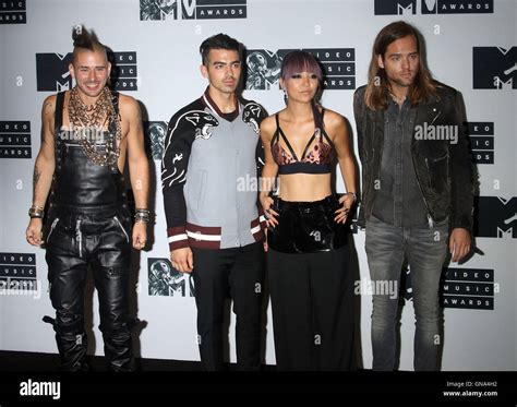 New York, New York, USA. 28th Aug, 2016. Members of DNCE, COLE WHITTLE ...