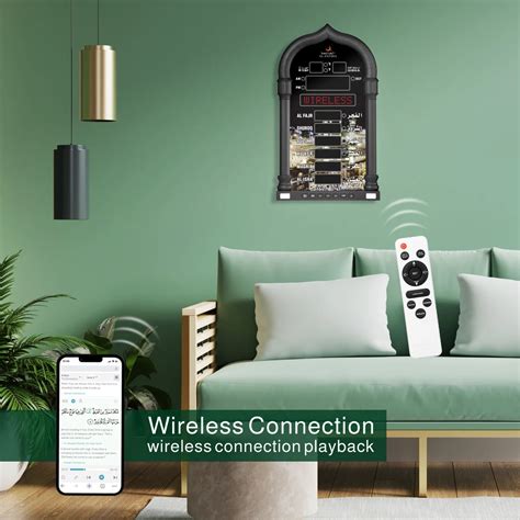 Islamic Azan Sound LED Wall Clock - Classic Luxury Prayer Time Reminder ...