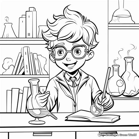 Science Lab Coloring Pages 的图像结果