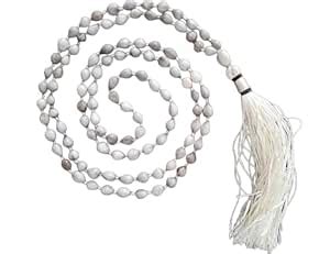 DeepMines Lovely Collection White Shade Vaijanti Large Beads Mala for ...