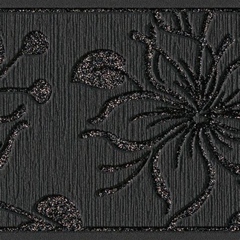 Self-adhesive border floral in black and copper floral border | wall ...