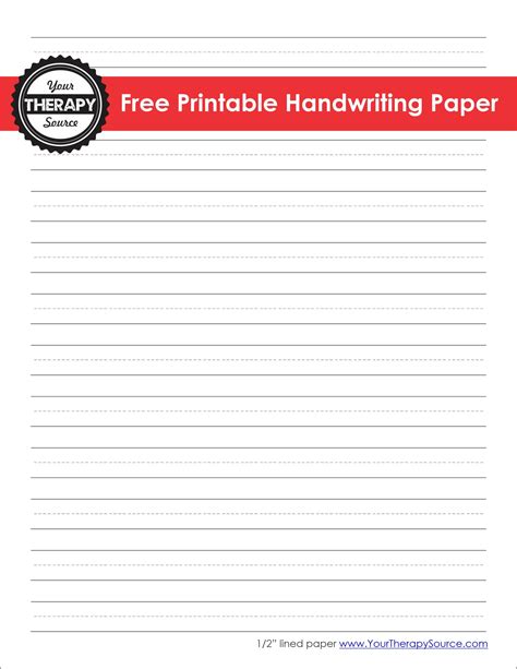 Downloadable Free Printable Handwriting Paper