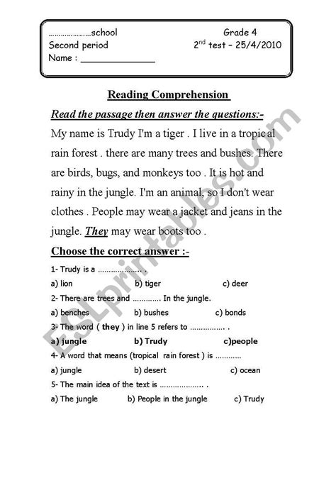 Image result for Reading Test ESL