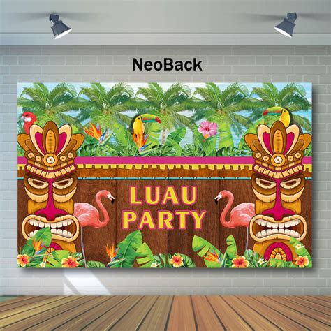 NeoBack Luau Party Birthday Backdrop Tropical Leafy | Ubuy India