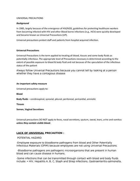 Universal Precautions Indiana at Charlene Nunez blog