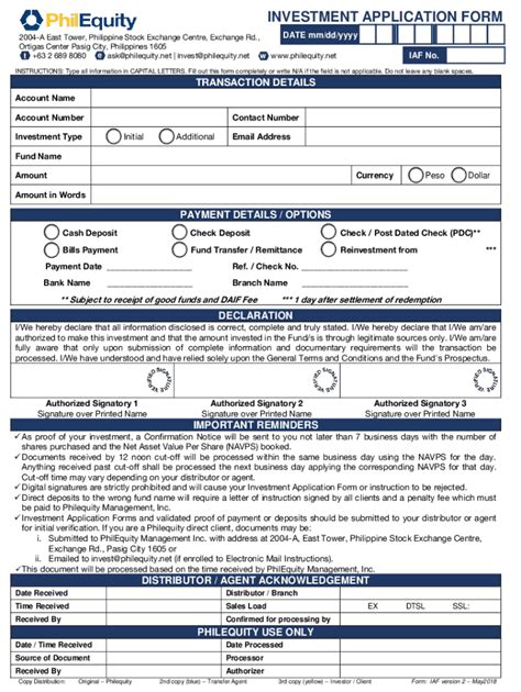 2018 PH PhilEquity Investment Application Form Fill Online, Printable ...