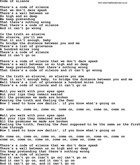 Image result for Springsteen Code of Silence