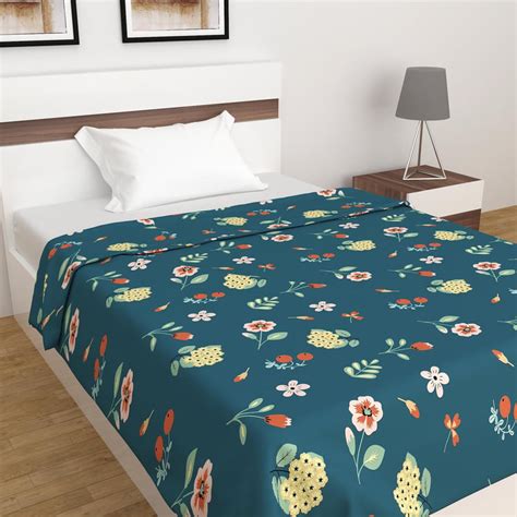 Buy Corsica Elegant Teal Printed Microfibre Single Dohar from Corsica ...