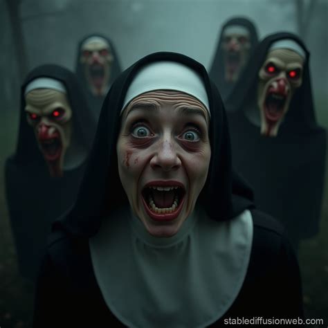 Disturbed Nun with Demonic Shadows | Stable Diffusion Online