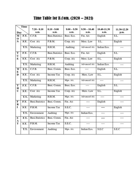 Image result for Time Table 2021