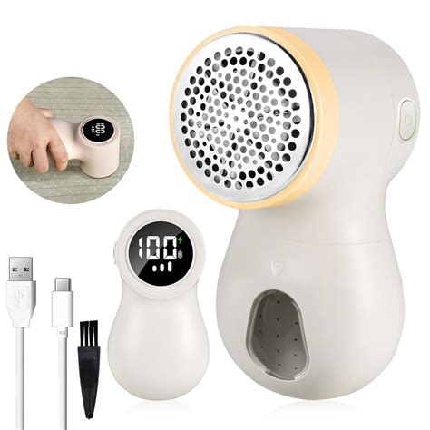 HANNEA® Rechargeable Fabric Shaver, Intelligent Digital Display Lint ...