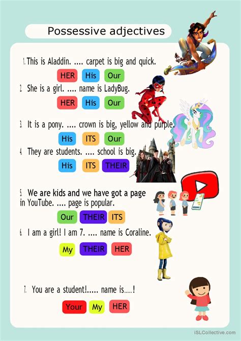 Possessive Adjectives Quiz #1 at Nicholas Mckillop blog