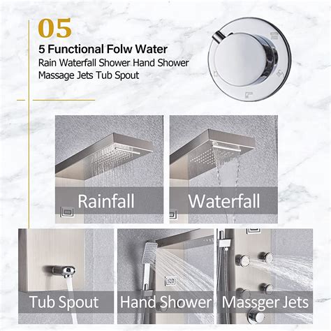 Buy Rozin Shower Panel Tower System Thermostatic Bathroom Shower Panel ...