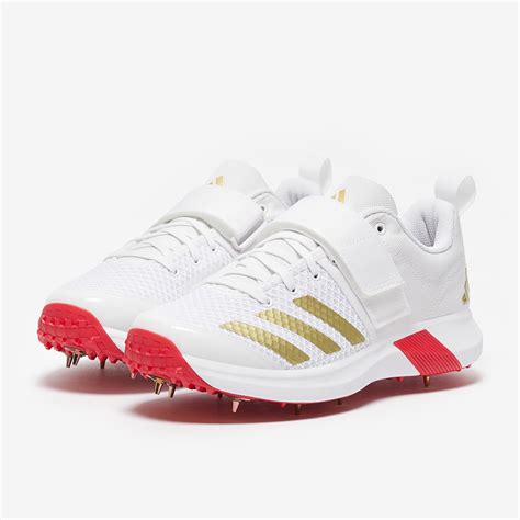 adidas adiPower Vector Cricket Spikes - White/Gold Met/Pure Ruby - Mens ...