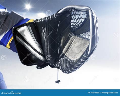 Ice hockey goalie glove stock image. Image of goal, hockey - 10270639