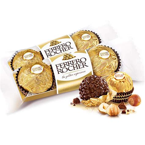 Ferrero Rocher Chocolate Pralines Treat Pack 3 Pieces - 2 Pack Pouch, 2 ...